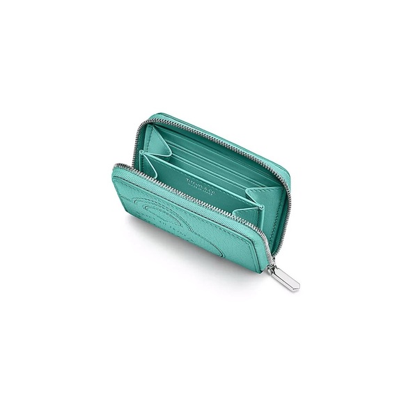 Tiffany & Co. Blue Leather Zipper Wallet Return To Tiffany - Picture 2 of 5